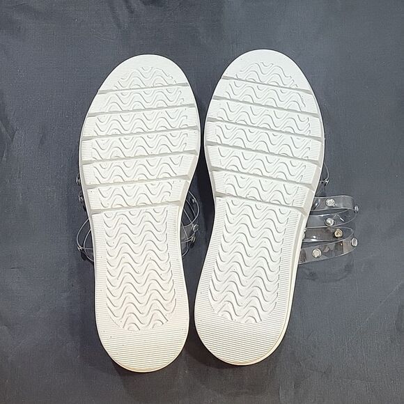 BRAND NEW OLIVIA &KATE STUDDED CLEAR MULTI-STRAP SLIP-ON WOMEN"S SANDAL - Picture 12 of 12